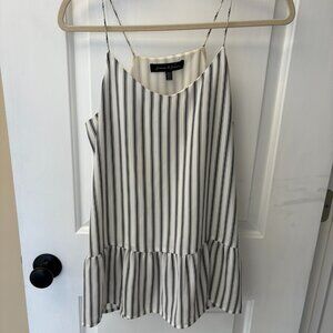 Black & White Striped Peplum Spaghetti strap tank - M